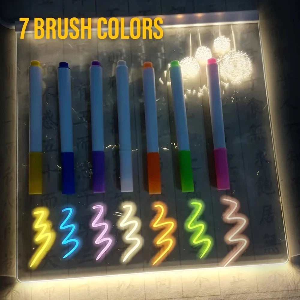 DIY Personalized LED Lamp Acrylic Message Note Board Erasable USB Pens Board With Pen Holiday Light Night Lamp Kid Lover Gifts